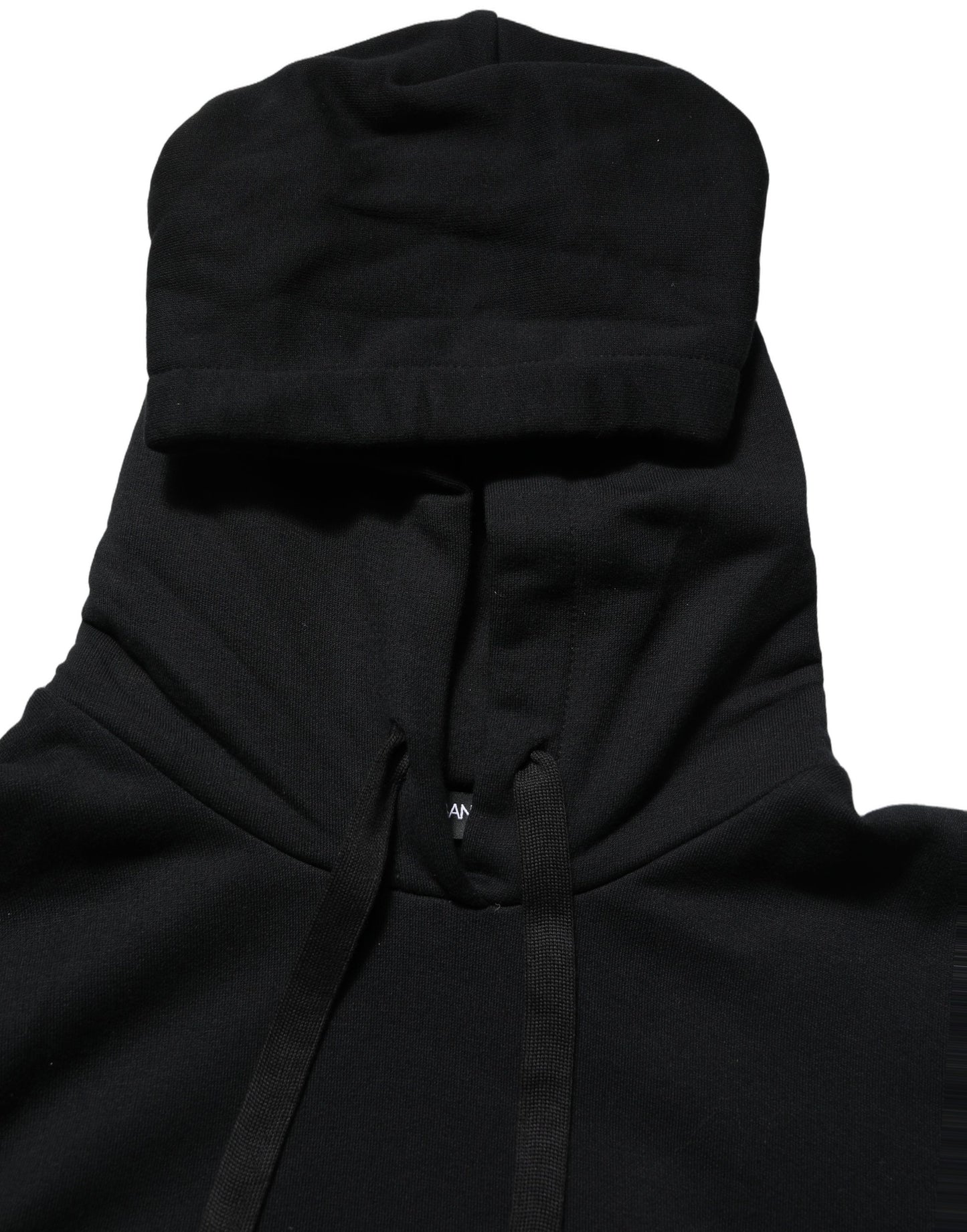 Dolce & Gabbana BlackWhite Appliqué Hooded Sweatshirt Sweater