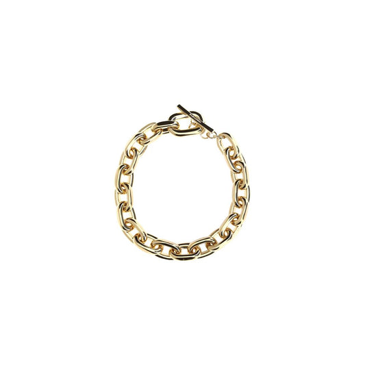 Necklace by Rabanne for women in bos taurus calf suede leather gold features an resplendent silhouette, showcasing a sophisticated chain statement necklace design from the Women's Gold Aluminium & Brass Necklace collection for a resplendent finish.
