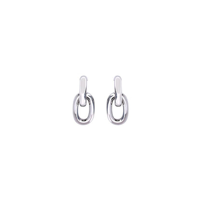 Earrings by Rabanne for women in bos taurus calf suede leather silver showcases a enchanting silhouette, artfully incorporating the intricate seen in the Women's Silver Aluminium & Resin Earrings.