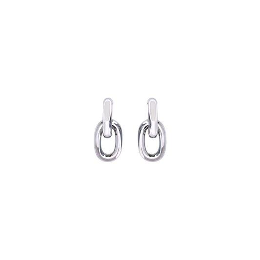 Earrings by Rabanne for women in bos taurus calf suede leather silver showcases a enchanting silhouette, artfully incorporating the intricate seen in the Women's Silver Aluminium & Resin Earrings.