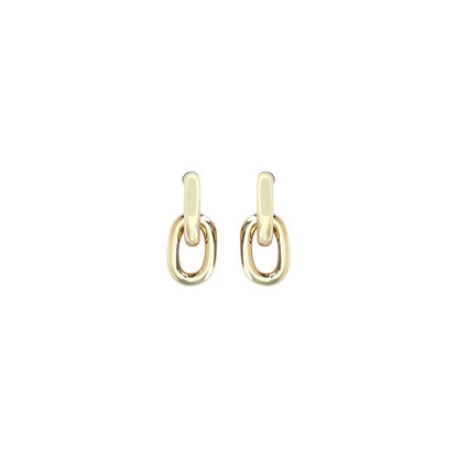 Earrings by Rabanne for women in bos taurus calf suede leather gold presents a curated silhouette, artfully showcasing the curated and refined aesthetic of the Women's Gold Aluminium & Resin Earrings.