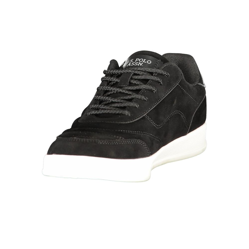 Athletic Sneakers by U.S. POLO ASSN. for women in polyester & polyurethane black & print showcases a architectural silhouette, artfully capturing the essence of the Women's Athletic Polyester & Polyurethane Sneakers with its signature architectural athletic style construction.