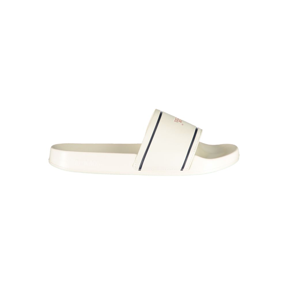 Sandals by Tommy Hilfiger for women in polyester & polyurethane white & print features an statuesque silhouette from the The Blend Women's Polyester & Polyurethane Sandals collection, showcasing a statuesque and elegant .