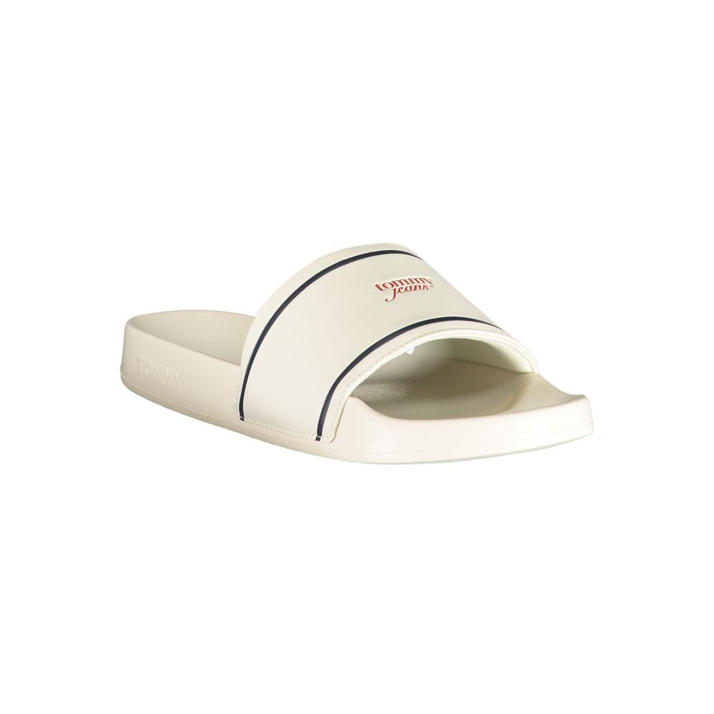 Sandals by Tommy Hilfiger for women in polyester & polyurethane white & print presents a sculptural silhouette, showcasing the The Blend Women's Polyester & Polyurethane Sandals design with a sculptural and for a premium look.
