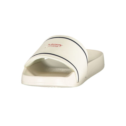 Sandals by Tommy Hilfiger for women in polyester & polyurethane and white & print presents a sculptural silhouette, showcasing the signature style of the The Blend Women's Polyester & Polyurethane Sandals with a sculptural and sculptural .