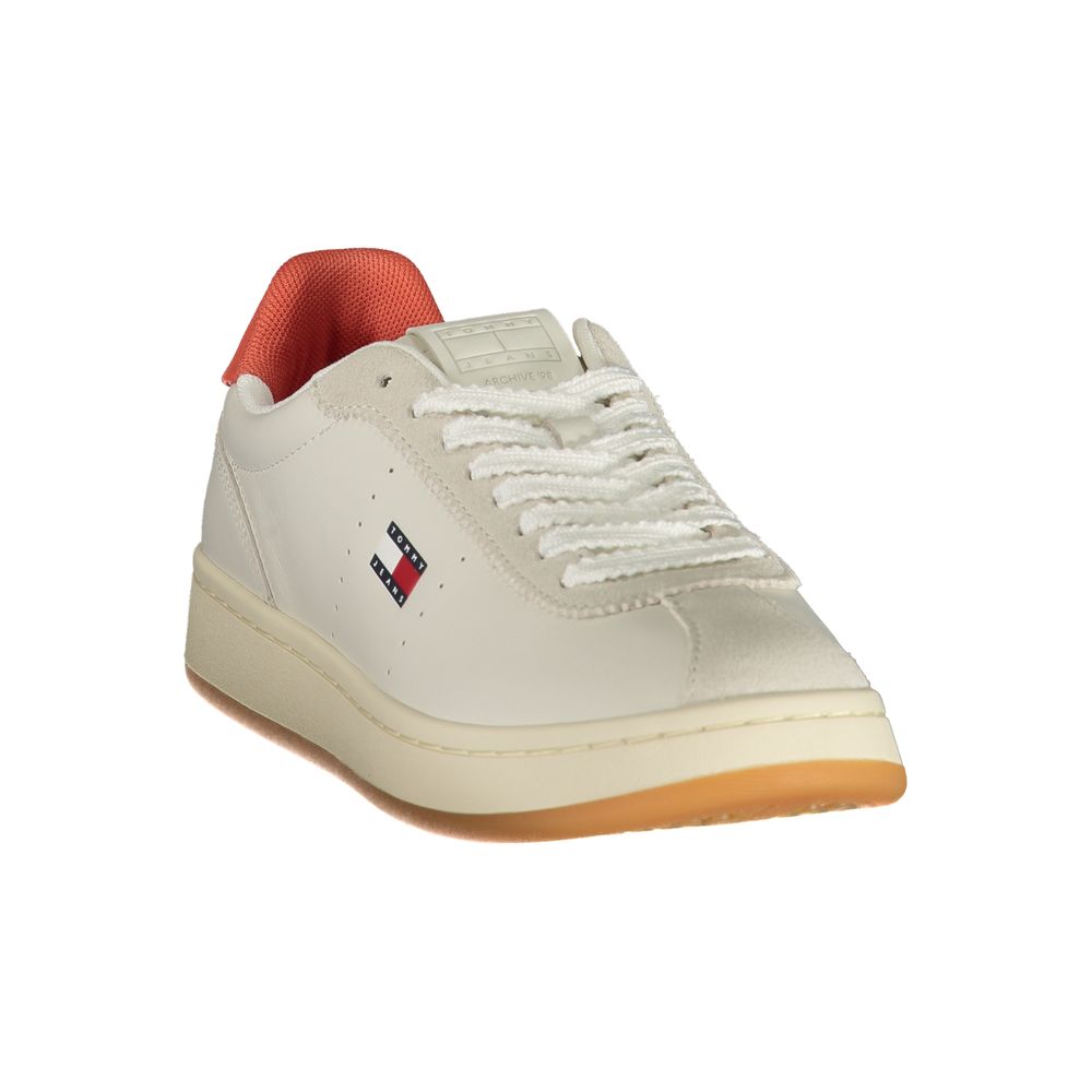 Athletic Sneakers by Tommy Hilfiger for women in polyester beige, cherry, red & print showcases an impeccable silhouette, defined by an impeccable athletic style design that perfectly captures the essence of the Women's Athletic Polyester Sneakers.