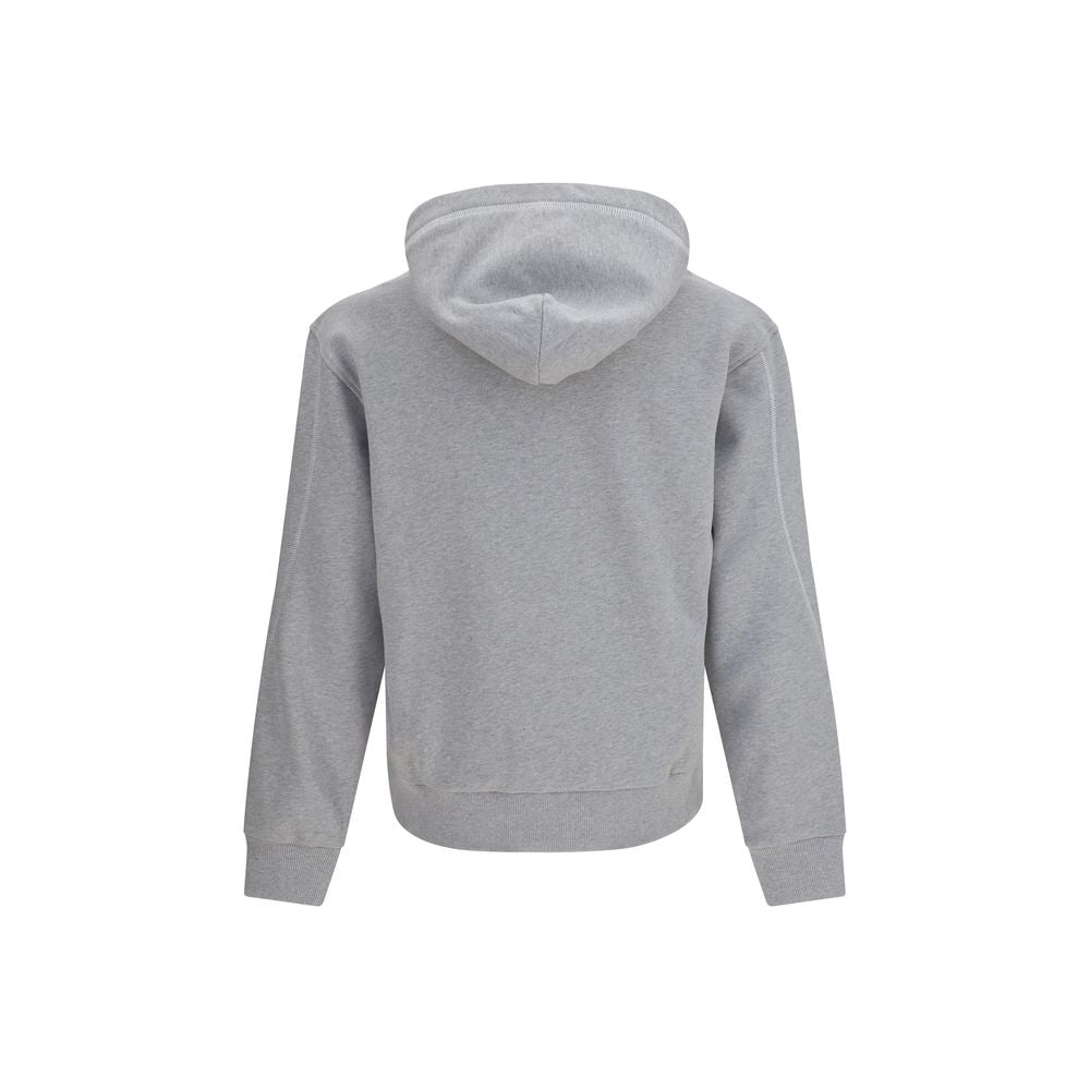 Sweatshirt Hoodie by Givenchy for men in cotton gray & signature features an avant-garde silhouette, showcasing a sophisticated hooded neckline and detail for a truly avant-garde finish.