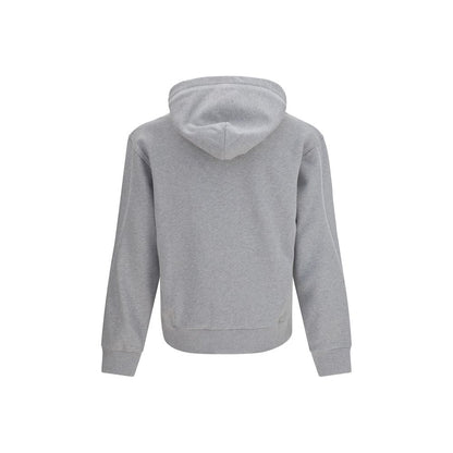 Sweatshirt Hoodie by Givenchy for men in cotton gray & signature features an avant-garde silhouette, showcasing a sophisticated hooded neckline and detail for a truly avant-garde finish.