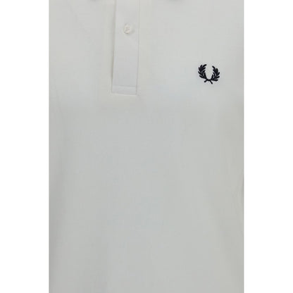 Polo Shirt by Fred Perry for men in cotton white & signature presents a distinguished silhouette, showcasing a sophisticated and distinguished for a truly distinguished finish.
