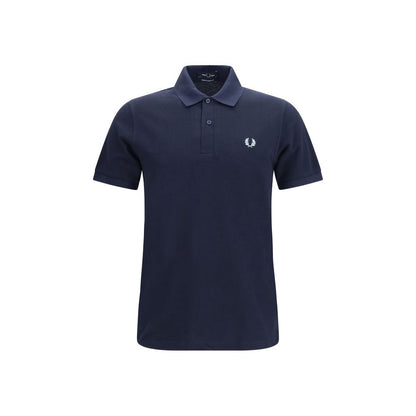 Polo Shirt by Fred Perry for men in cotton blue & signature presents a sleek silhouette, featuring a refined and for a sleek finish.