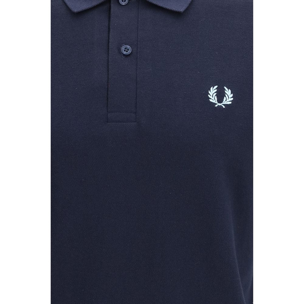 Polo Shirt by Fred Perry for men in cotton blue & signature showcases a sharp silhouette, detailed with a refined and sharp for a sophisticated finish.