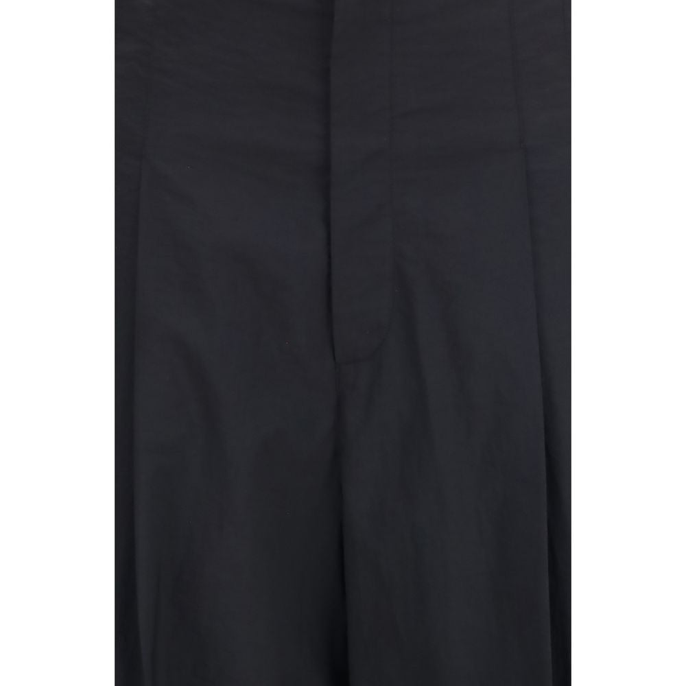 Casual Pants by Brunello Cucinelli for women in polyamide cotton black features a polished silhouette with a polished wide & oversized, reaching a polished long and finished with a polished .