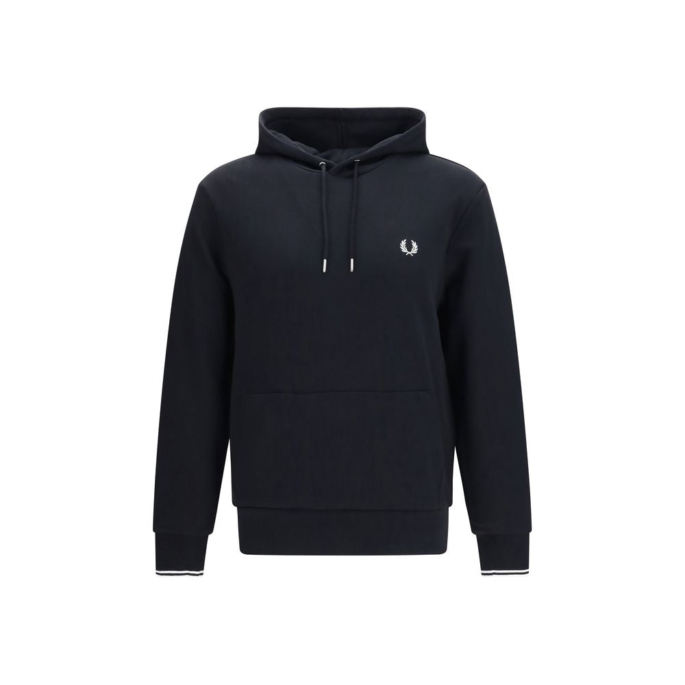 Sweatshirt Hoodie by Fred Perry for men in cotton black, signature & striped showcases a city-ready silhouette, artfully detailed with a signature hooded neckline and for a city-ready finish.