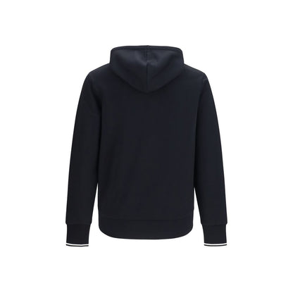 Sweatshirt Hoodie by Fred Perry for men in cotton black, signature & striped features an dramatic silhouette, showcasing a sophisticated hooded neckline and dramatic for a refined, modern aesthetic.