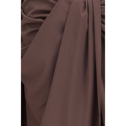 Jacquemus Brown Polyester Midi Skirt