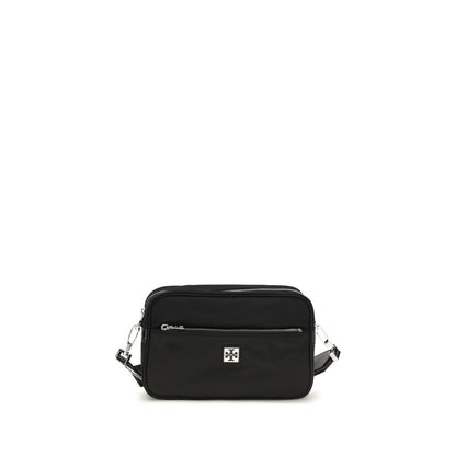 Shoulder Pouch Bag by Tory Burch for women in nylon leather black features a distinguished silhouette, showcasing a secure zipper and distinguished with versatile shoulder-strap & adjustable-strap for a distinguished finish.