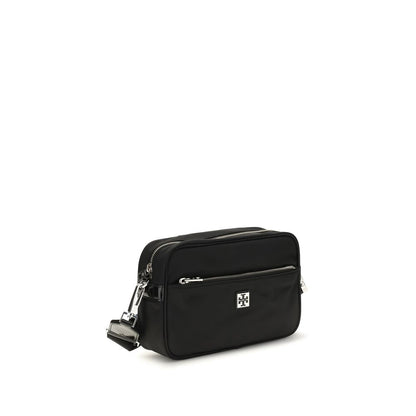 Shoulder Pouch Bag by Tory Burch for women in nylon leather black features a enviable silhouette, showcasing a secure zipper, ample , and enviable shoulder-strap & adjustable-strap for a enviable finish.