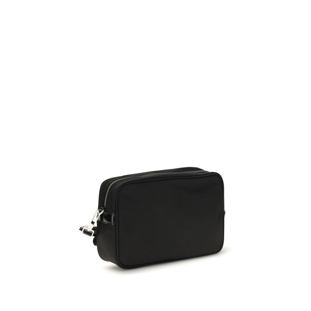 Shoulder Pouch Bag by Tory Burch for women in nylon leather black presents a versatile silhouette, showcasing a secure zipper and versatile with versatile shoulder-strap & adjustable-strap for a sophisticated look.