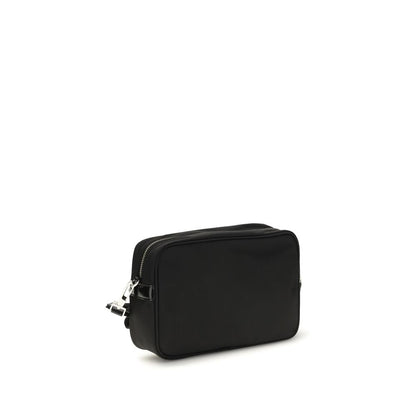 Shoulder Pouch Bag by Tory Burch for women in nylon leather black presents a versatile silhouette, showcasing a secure zipper and versatile with versatile shoulder-strap & adjustable-strap for a sophisticated look.