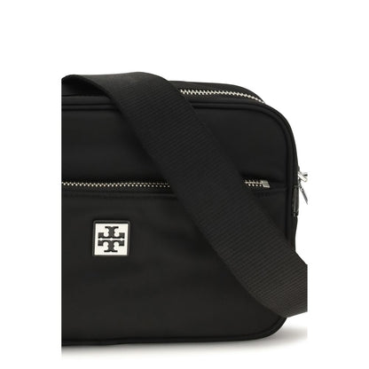 Shoulder Pouch Bag by Tory Burch for women in nylon leather black features a effortless chic silhouette with a secure zipper, ample , and versatile shoulder-strap & adjustable-strap for a effortless chic finish.