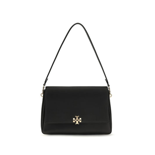 Shoulder Flap Bag by Tory Burch for women in bos taurus calf suede leather black features a distinguished silhouette, showcasing a secure flap, zipper & magnetic and distinguished with versatile shoulder-strap for a distinguished finish.