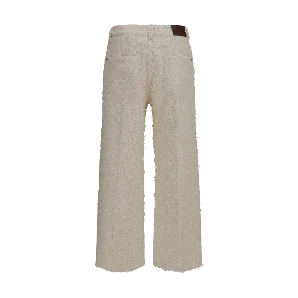 Trousers by Brunello Cucinelli for women in denim cotton beige features an sartorial silhouette, showcasing a precise straight, regular-fit & cropped and cropped with a sartorial for a refined look.