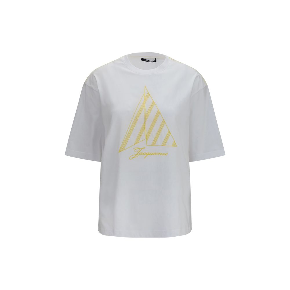 T-Shirt by Jacquemus for women in cotton white features a plush silhouette, showcasing a sophisticated crew neckline and short-sleeve for a truly plush finish.