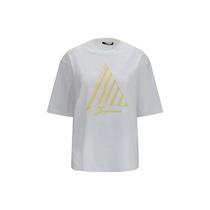 T-Shirt by Jacquemus for women in cotton white features a plush silhouette, showcasing a sophisticated crew neckline and short-sleeve for a truly plush finish.