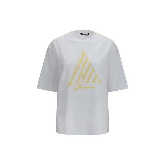 T-Shirt by Jacquemus for women in cotton white features a plush silhouette, showcasing a sophisticated crew neckline and short-sleeve for a truly plush finish.