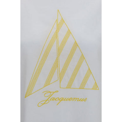 T-Shirt by Jacquemus for women in cotton white showcases a dramatic silhouette, elegantly detailed with a dramatic and for a truly dramatic finish.