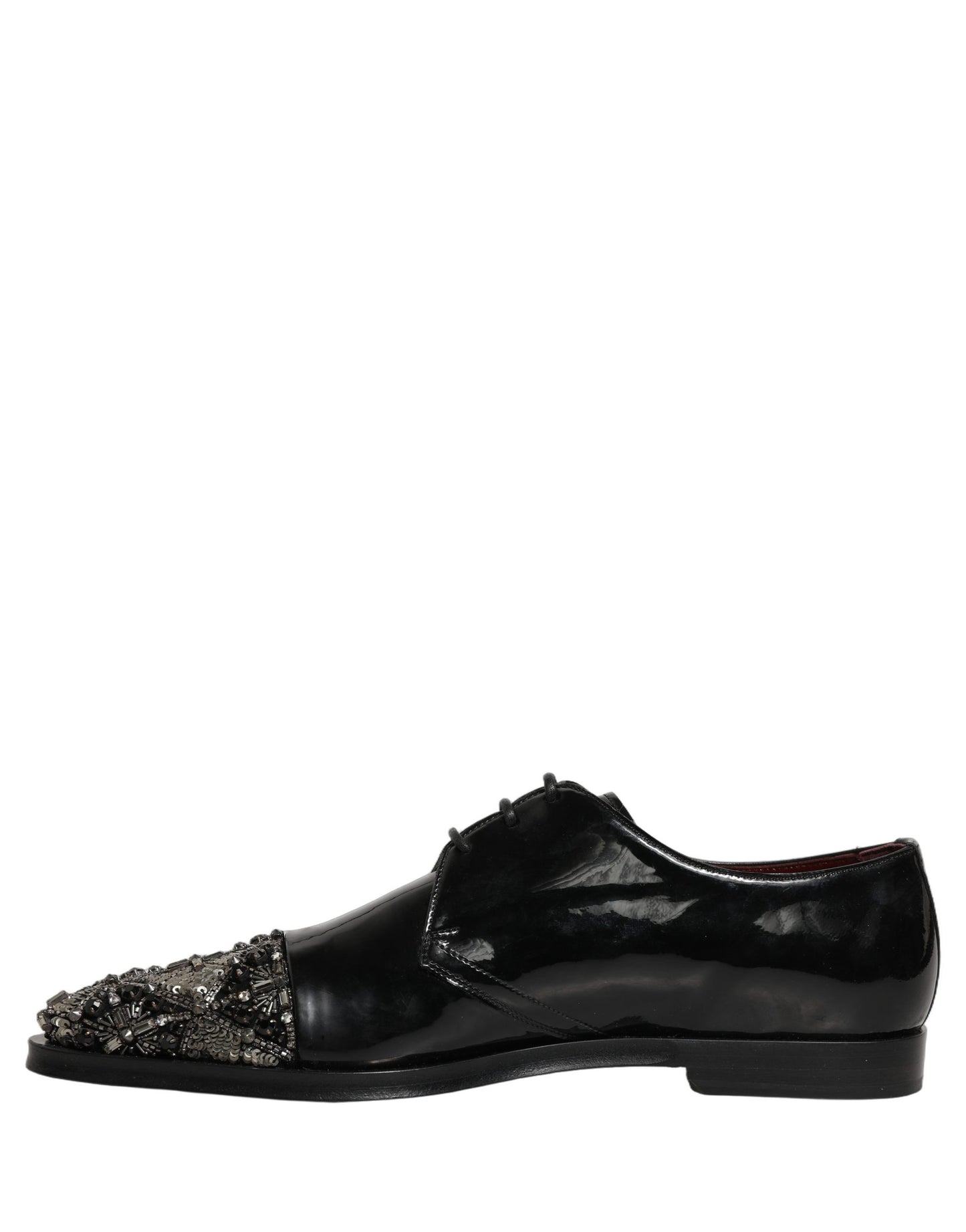 Dolce & Gabbana Black Embellished Men Derby Dress Formal Shoes