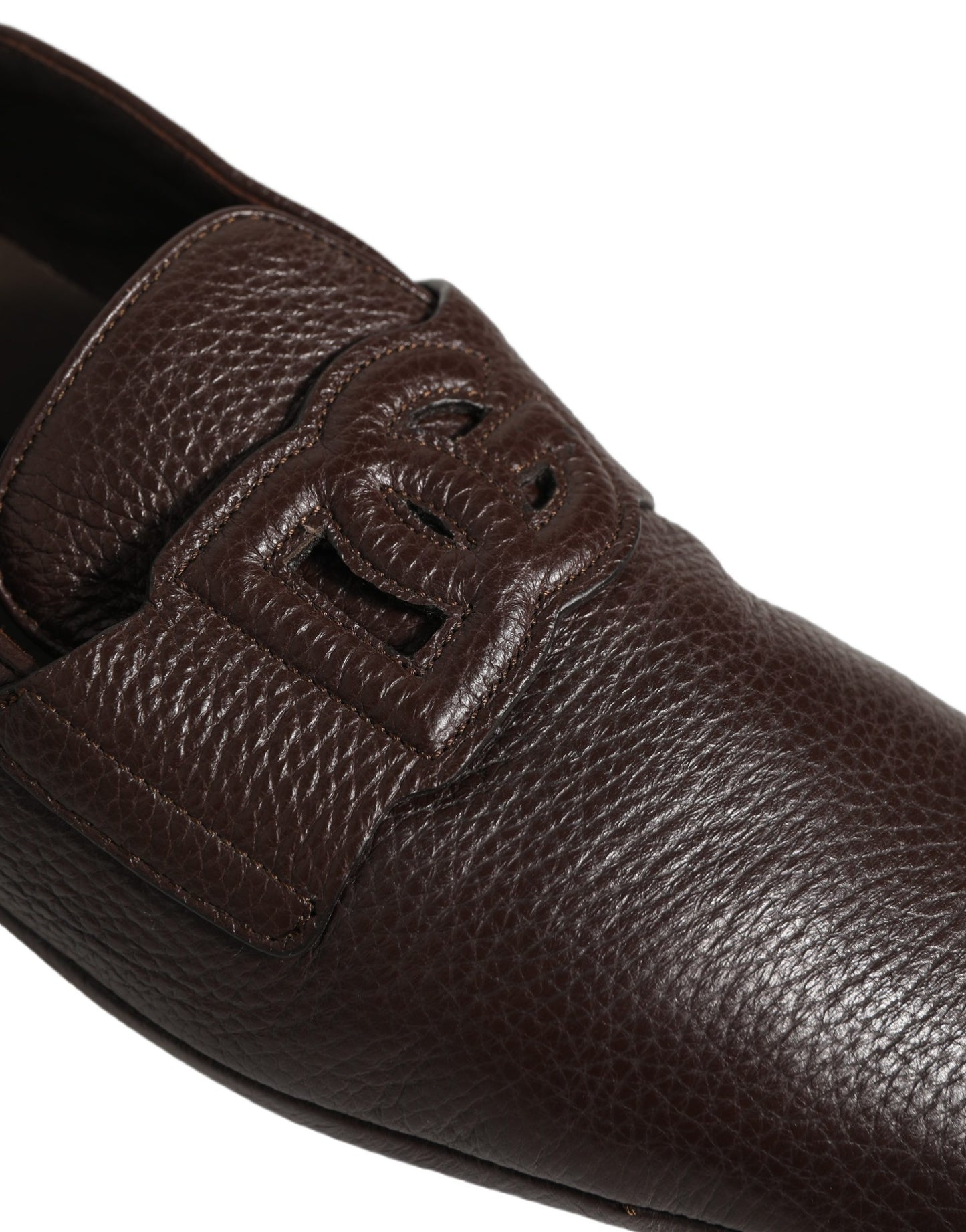 Dolce & Gabbana Brown Deerskin Leather Driver Loafers Shoes