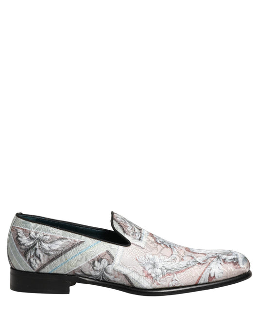 Dolce & Gabbana Multicolor Velvet Baroque Dress Loafers Shoes