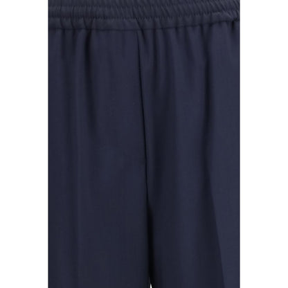 Casual Pants by Max Mara for women in wool canvas blue presents a refined pantology silhouette, artfully defined by a refined pantology straight-leg & regular-fit, long, and a sophisticated .
