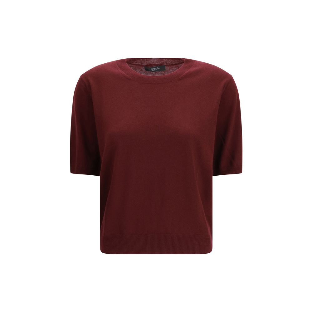 T-Shirt by Max Mara for women in cashmere bordeaux features an edgy silhouette, meticulously detailed with a sophisticated and crew neckline for a truly edgy finish.