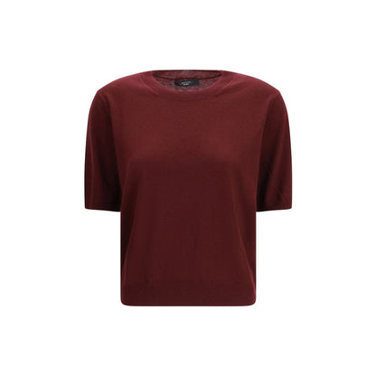T-Shirt by Max Mara for women in cashmere bordeaux features an edgy silhouette, meticulously detailed with a sophisticated and crew neckline for a truly edgy finish.