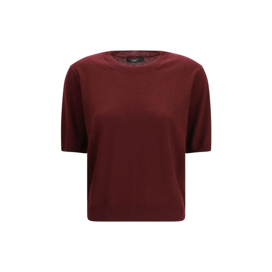 T-Shirt by Max Mara for women in cashmere bordeaux features an edgy silhouette, meticulously detailed with a sophisticated and crew neckline for a truly edgy finish.