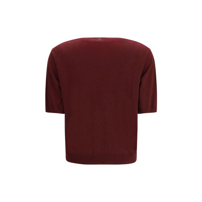 T-Shirt by Max Mara for women in cashmere bordeaux features a plush silhouette, showcasing a sophisticated crew neckline and for a truly plush finish.