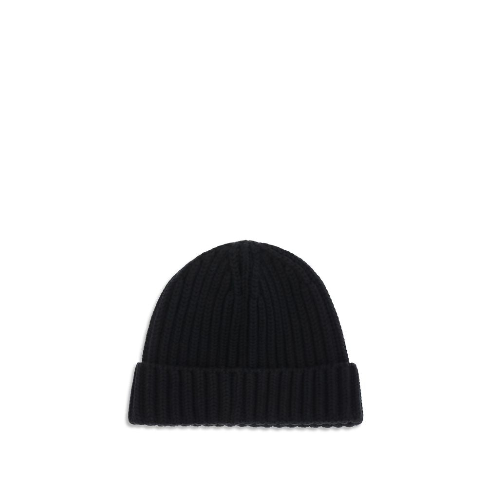 Beanie Hat by Prada for men in virgin wool black features a refined luxury silhouette, artfully capturing the essence of the refined luxury Virgin Wool Beanie Hat design for a sophisticated, premium look.