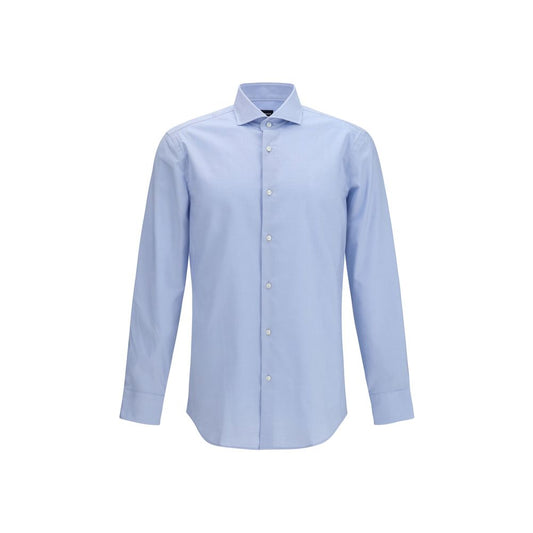 Dress Shirt by Hugo Boss Black for men in stretch cotton black & blue features an polished silhouette, showcasing a sophisticated and detail for a truly polished finish.