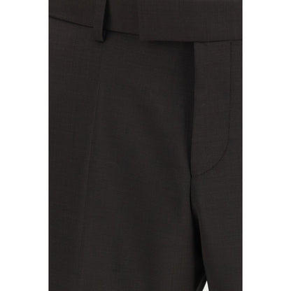 Pant Suit by Hugo Boss Black for men in merino virgin wool black & gray presents a nuanced silhouette, showcasing a nuanced and nuanced straight & regular-fit for an elevated aesthetic.
