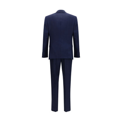 Pant Suit by Hugo Boss Black for men in merino virgin wool & mohair black & blue features a tailored silhouette, showcasing a sophisticated and tailored relaxed-fit & slim for a refined, professional look.
