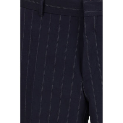 Pant Suit by Hugo Boss Black for men in merino virgin wool black, blue, patterned & striped features a tailored silhouette, showcasing a sophisticated and tailored regular-fit for a refined, professional look.