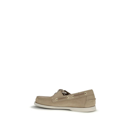 Sebago Men's Bos Taurus Calf Nubuck Leather Loafer Slip-On Shoes - Beige