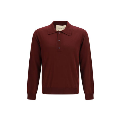 This Polo Shirt by Valentino Garavani for men in merino wool bordeaux presents a flawless silhouette, showcasing flawless long-sleeve detailing and a refined for a truly flawless aesthetic.