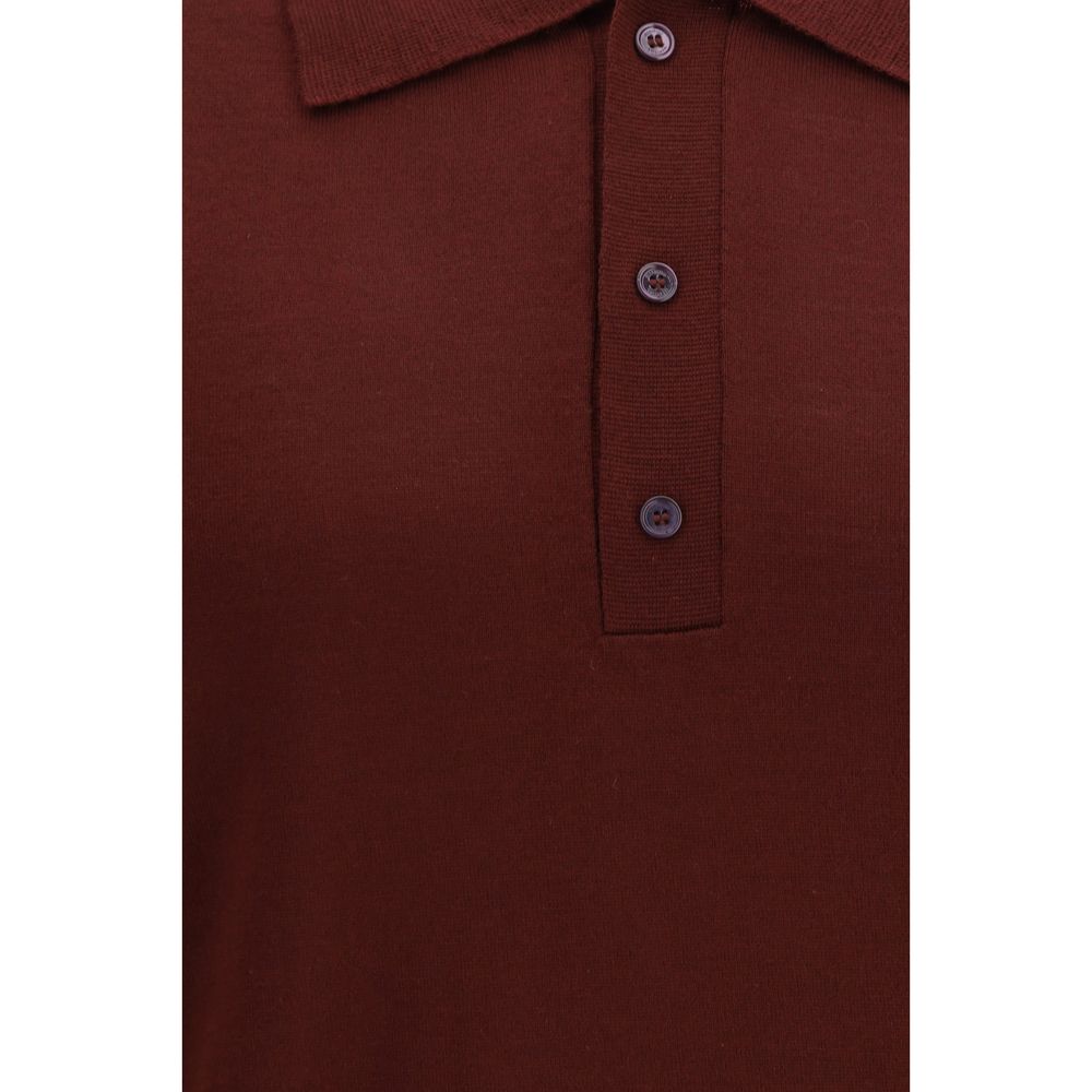 Polo Shirt by Valentino Garavani for men in merino wool bordeaux features a eye catching silhouette, showcasing a refined and for a eye catching finish.