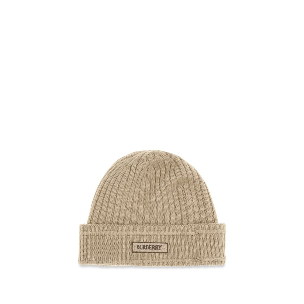 Beanie Hat by Burberry for men in merino wool beige presents a urban-chic silhouette, artfully capturing the essence of the urban-chic Merino Wool Beanie Hat design for a sophisticated look.
