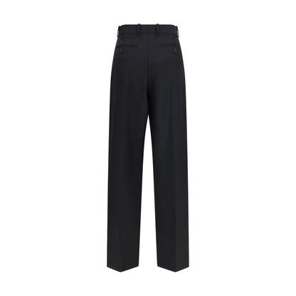 Trousers by Givenchy for women in mohair wool black features a sculptural silhouette, showcasing a sculptural regular-fit and long with a sophisticated for a sculptural finish.