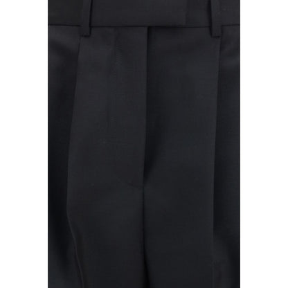 Trousers by Givenchy for women in mohair wool black features an sartorial silhouette, showcasing a precise regular-fit and long with a sartorial for a refined look.