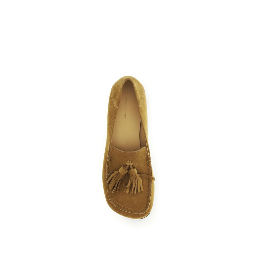 This Loafer Slip-On Shoes by Dear Frances for women in bos taurus calf suede leather beige features an exquisite silhouette from the Women's Bos Taurus Calf Suede Leather Loafer Slip-On Shoes collection, defined by a sophisticated block-heel and elegant .